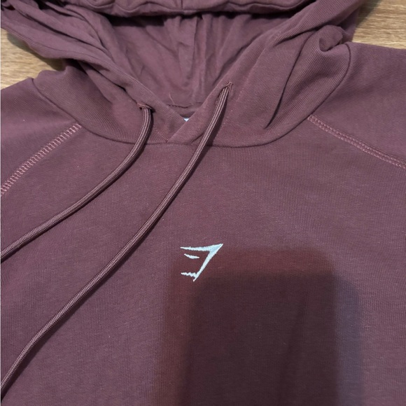 Gymshark Women's Maroon Cropped Hoodie - Picture 7 of 9